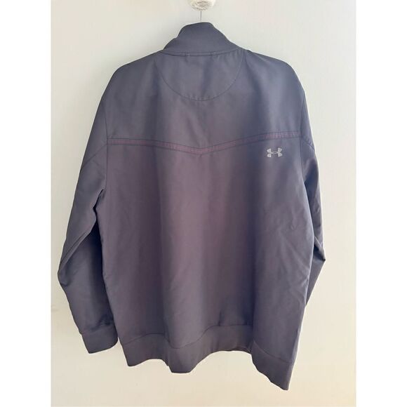 Under Armour Men’s XL Gray Fleece Lined Full Zip Jacket Coat Pockets - Picture 6 of 9